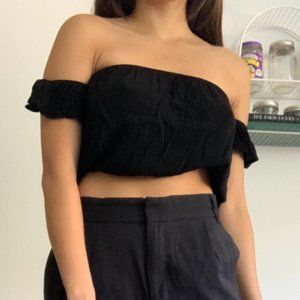 Off-shoulder cropped top